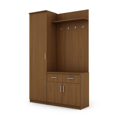 Szafa do przedpokoju 130 cm z siedziskiem i szafą wiśnia porto – Entrivo