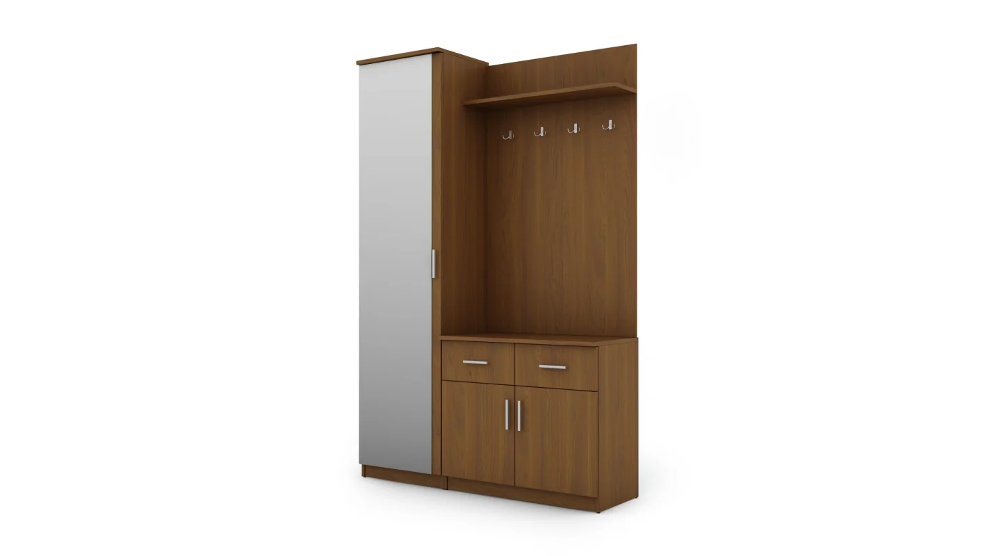 Przedpokój 130 cm wiśnia porto lustro – Entrivo | eMeblast