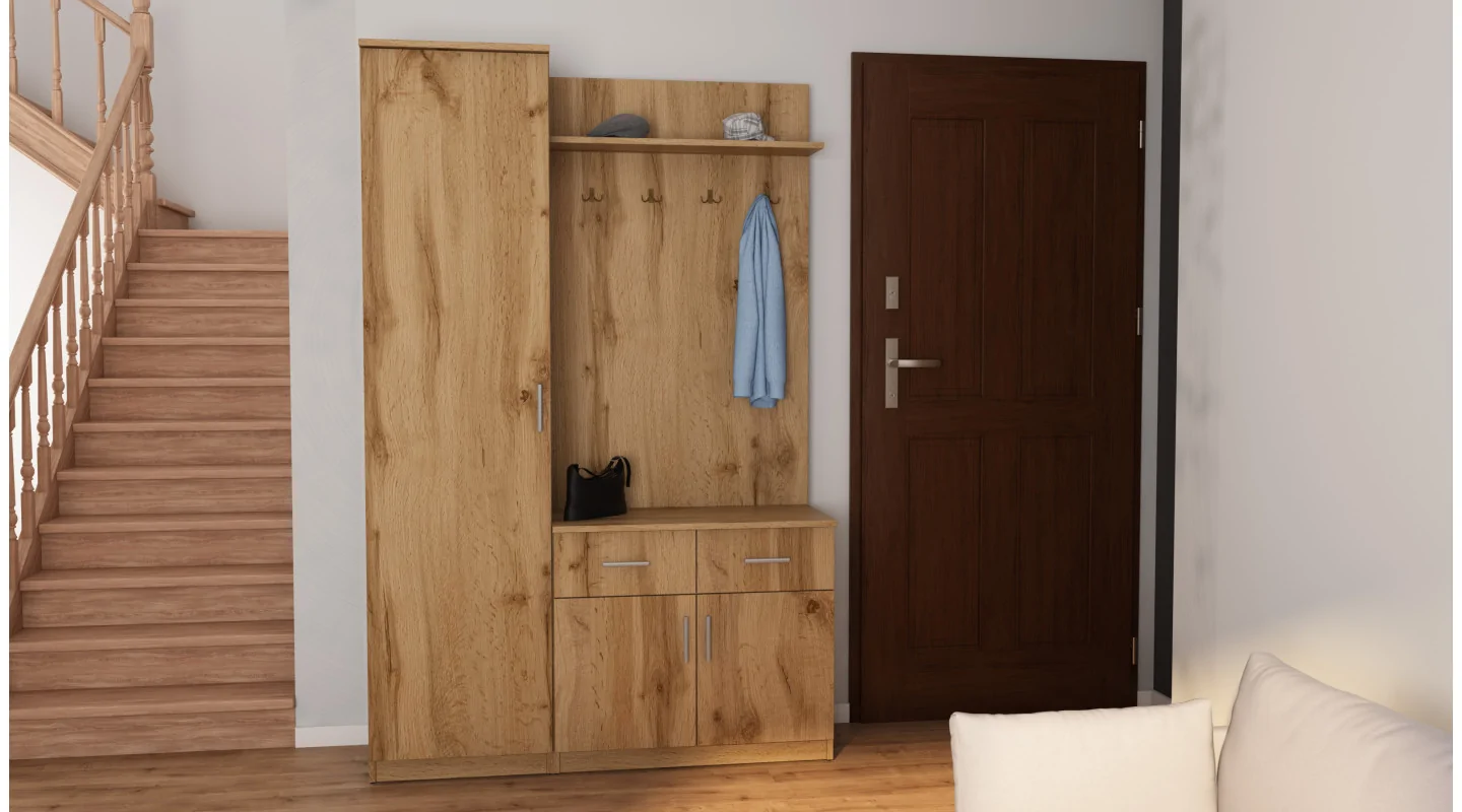 Przedpokój 130 cm dąb wotan – Entrivo | eMeblast Przedpokój 130 cm dąb wotan – Entrivo | eMeblast