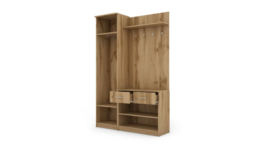 Przedpokój 130 cm dąb wotan lustro – Entrivo | eMeblast