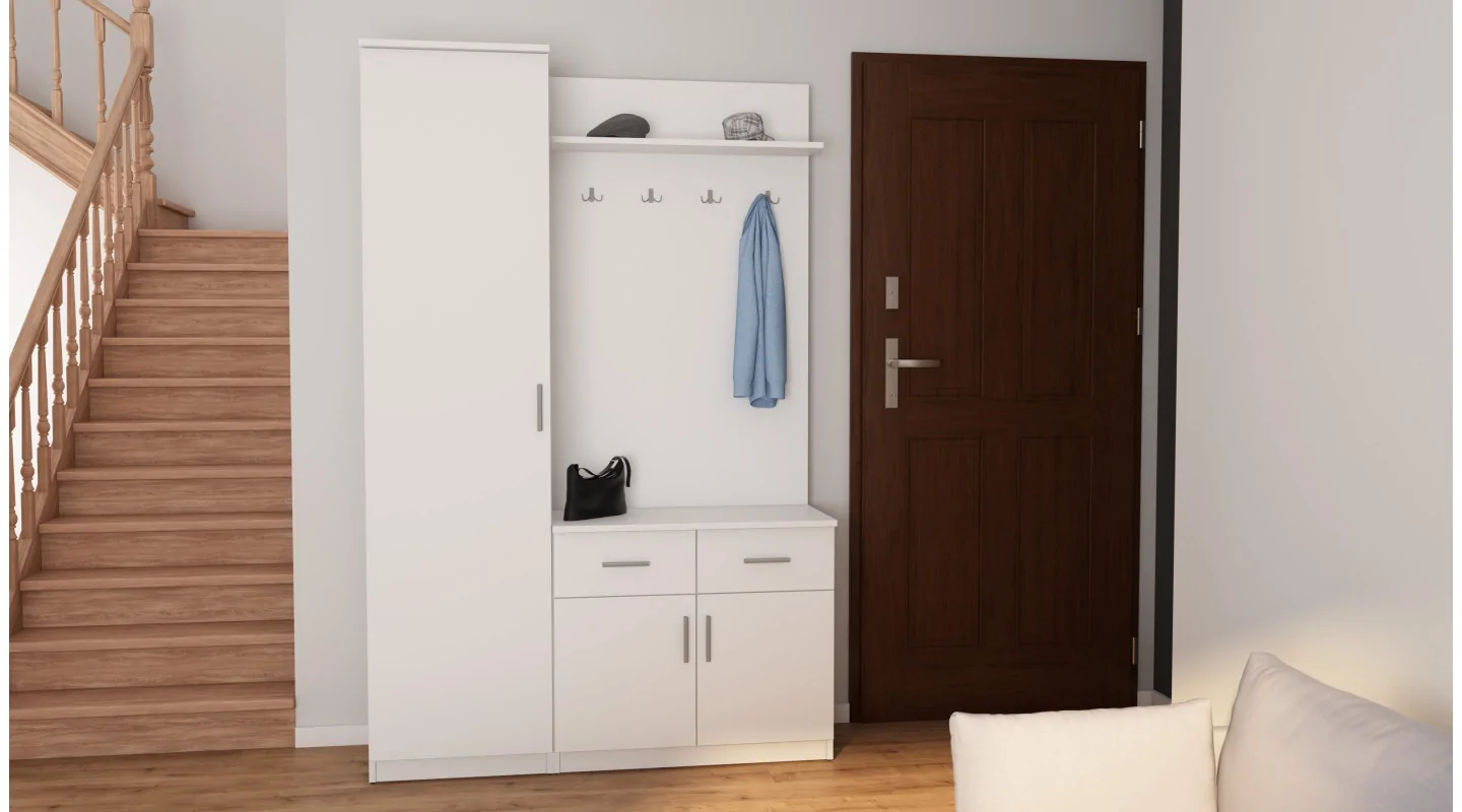 Przedpokój 130 cm biel – Entrivo | eMeblast