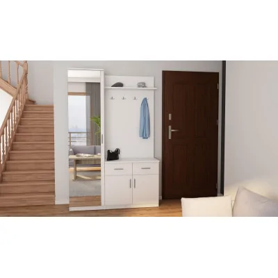 Przedpokój 130 cm biel lustro – Entrivo | eMeblast