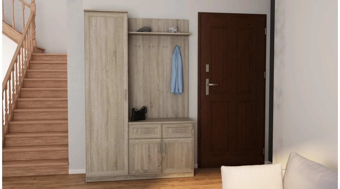 Przedpokój 130 cm sonoma jasna – Entrivo | eMeblast Przedpokój 130 cm sonoma jasna – Entrivo | eMeblast