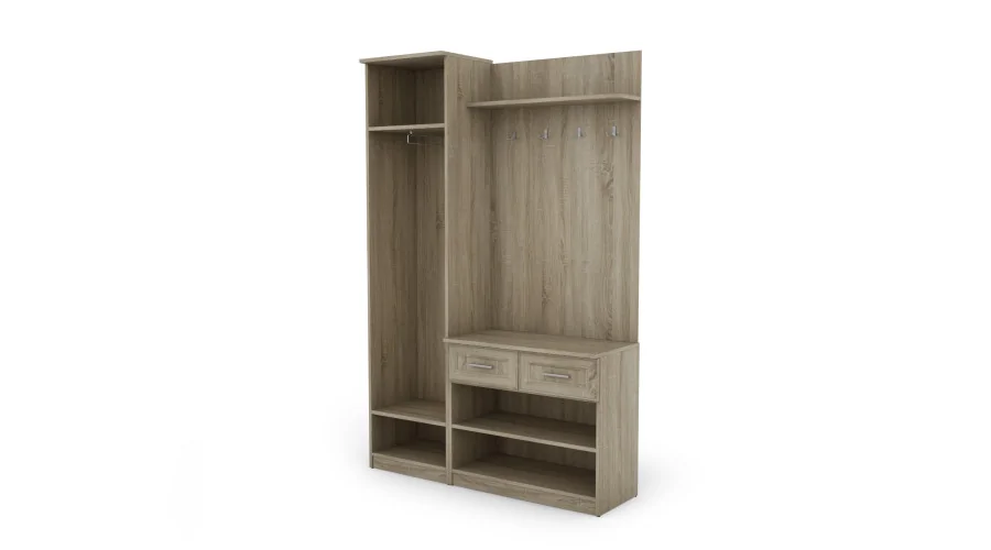 Przedpokój 130 cm sonoma jasna lustro – Entrivo | eMeblast