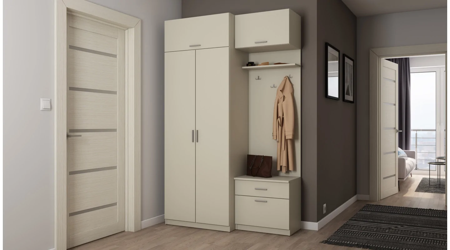 Przedpokój 140 cm kaszmirowy beż – Vestaro | eMeblast Przedpokój 140 cm kaszmirowy beż – Vestaro | eMeblast