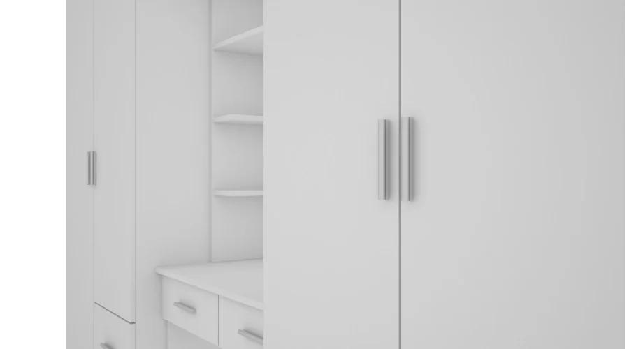 Szafa 255x210 cm z toaletką biała – Vanita | eMeblast