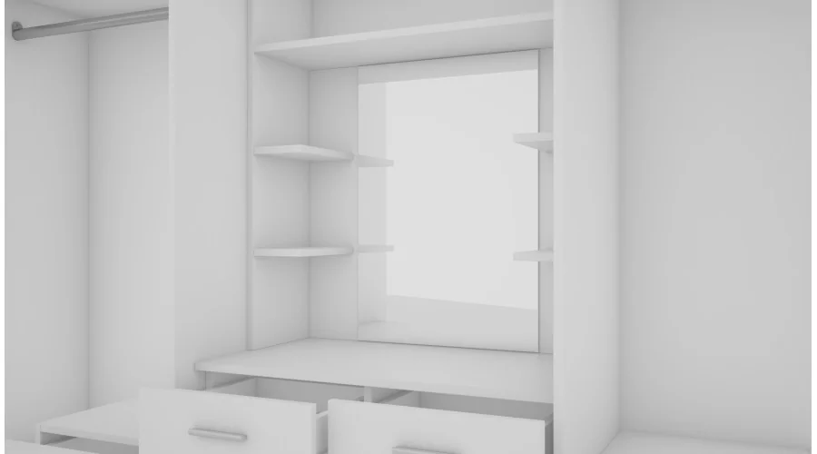 Szafa 255x210 cm z toaletką biała – Vanita | eMeblast
