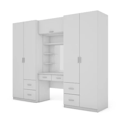Szafa 255x210 cm z toaletką biała – Vanita | eMeblast