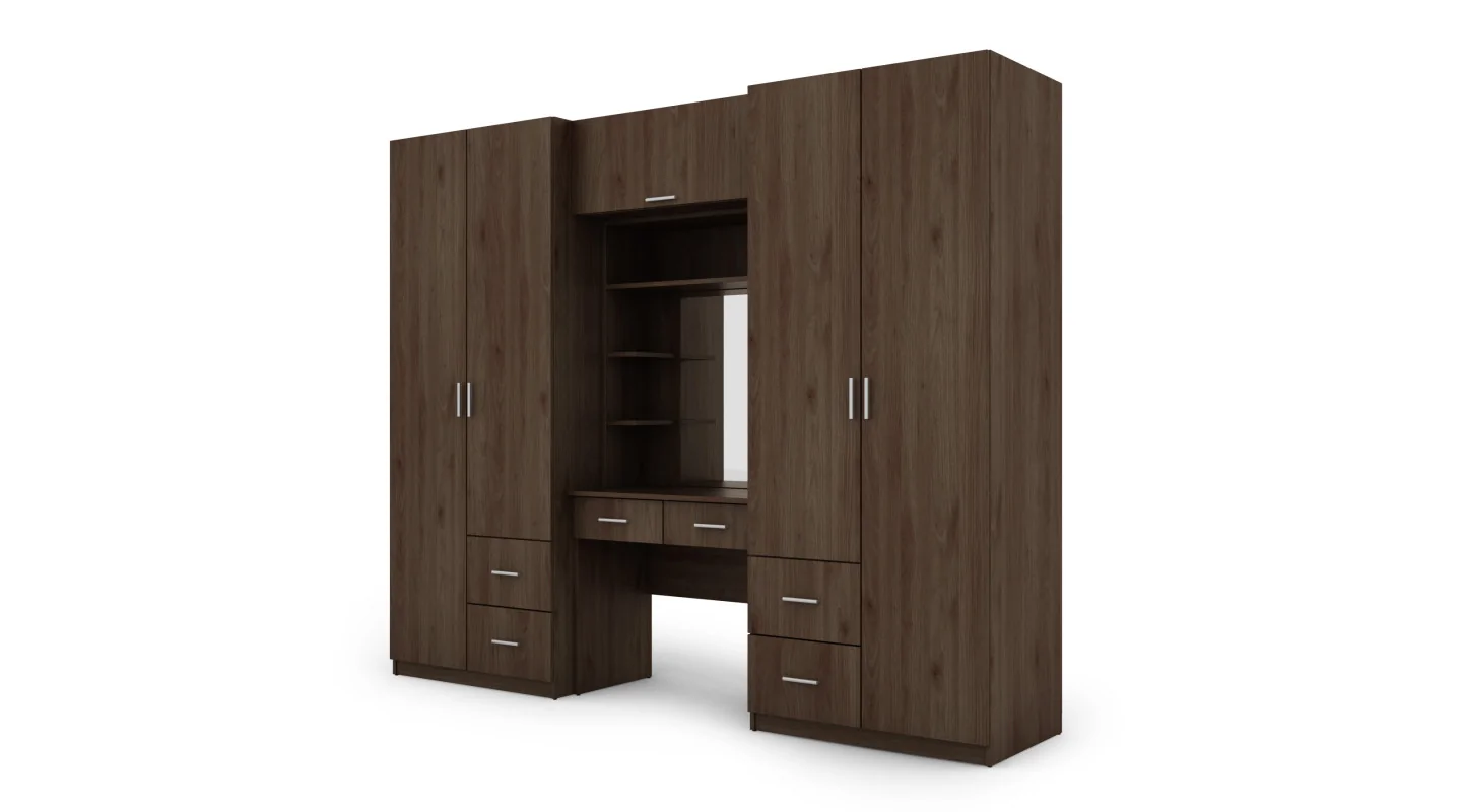 Szafa 255x210 cm orzech okapi z toaletką – Vanita | eMeblast