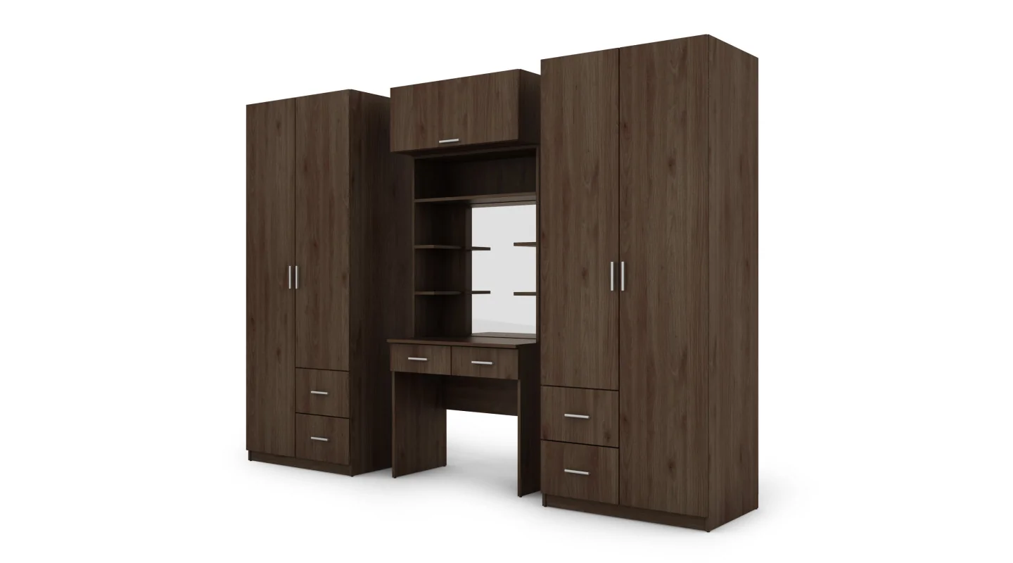 Szafa 255x210 cm orzech okapi z toaletką – Vanita | eMeblast