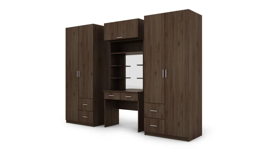Szafa 255x210 cm orzech okapi z toaletką – Vanita | eMeblast