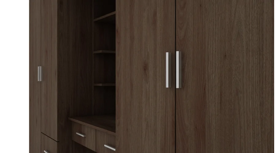 Szafa 255x210 cm orzech okapi z toaletką – Vanita | eMeblast
