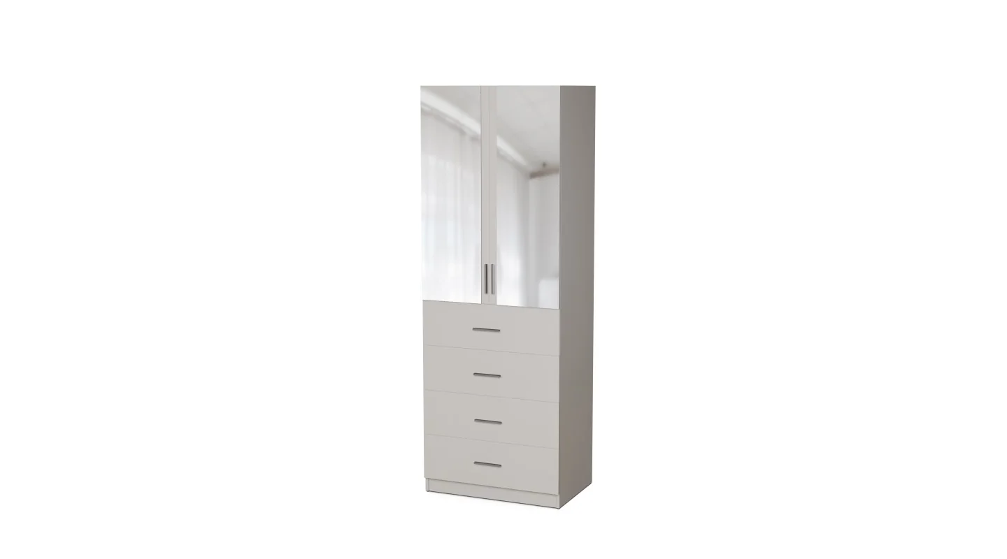 Szafa modułowa 80x225 cm z lustrem, półkami i szufladami - System MAX Premium