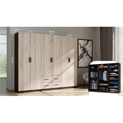 Szafa modułowa 90cm MAX Premium K - drążek, szuflady, półki
