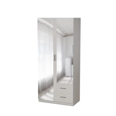 Szafa modułowa 100x225 cm z lustrem, drążkiem ubraniowym, szufladami i półkami - System MAX Premium