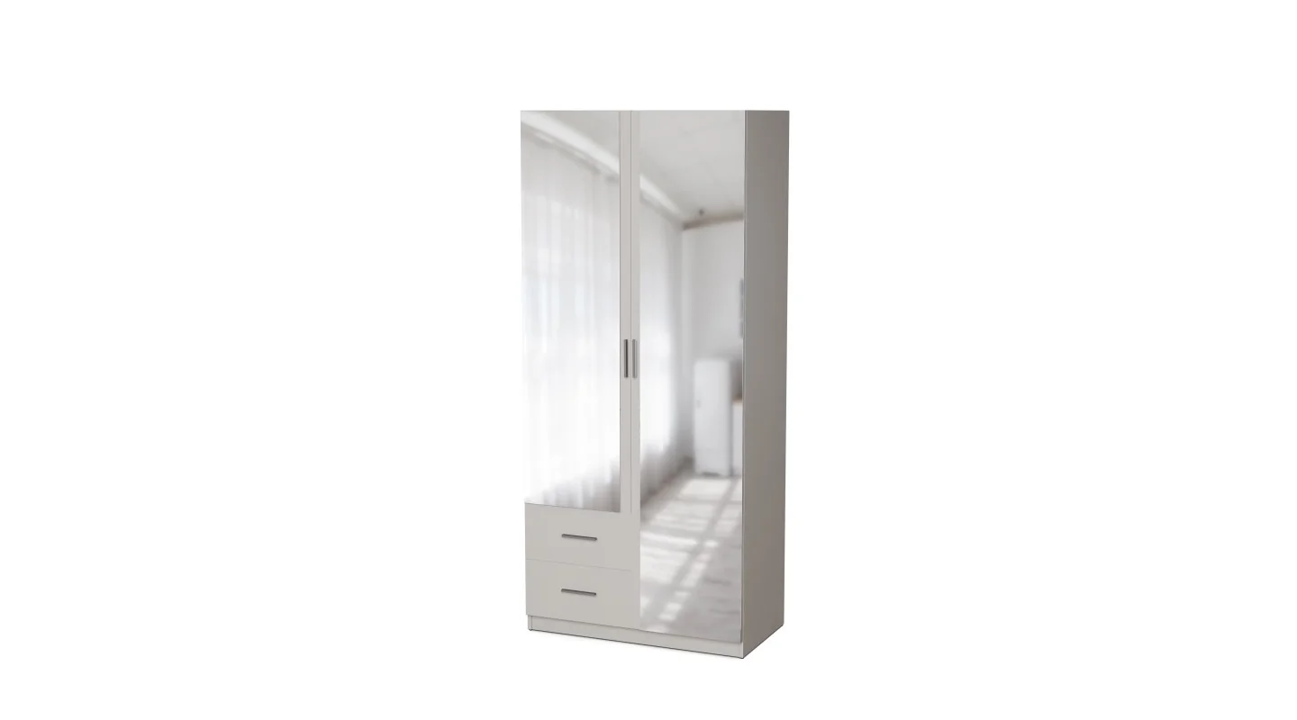 Szafa modułowa 100 cm z lustrem, drążkiem ubraniowym i szufladami - MAX Premium "C"
