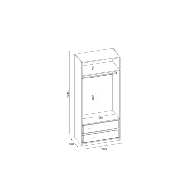 Szafa modułowa 100 cm z drążkiem i szufladami - MAX Premium "D"