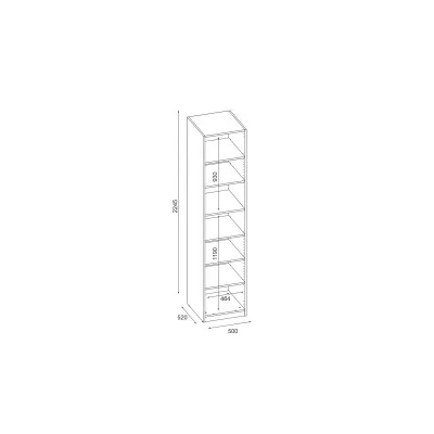 Szafa modułowa 50x225 cm z półkami - MAX Premium "P"
