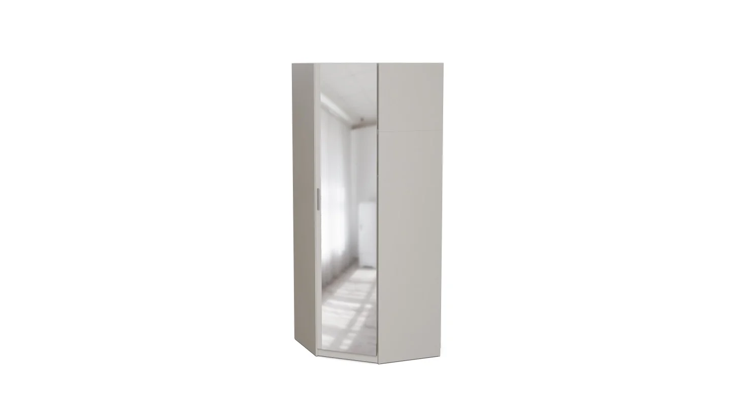 Szafa narożna modułowa 100x100x225 cm z lustrem System MAX Premium | e-Meblast