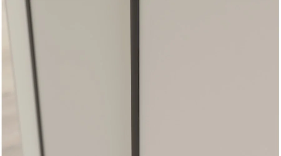 Meblościanka 390x220 cm z szafami przesuwnymi i lustrem Biel / Dąb Artisan - Axis