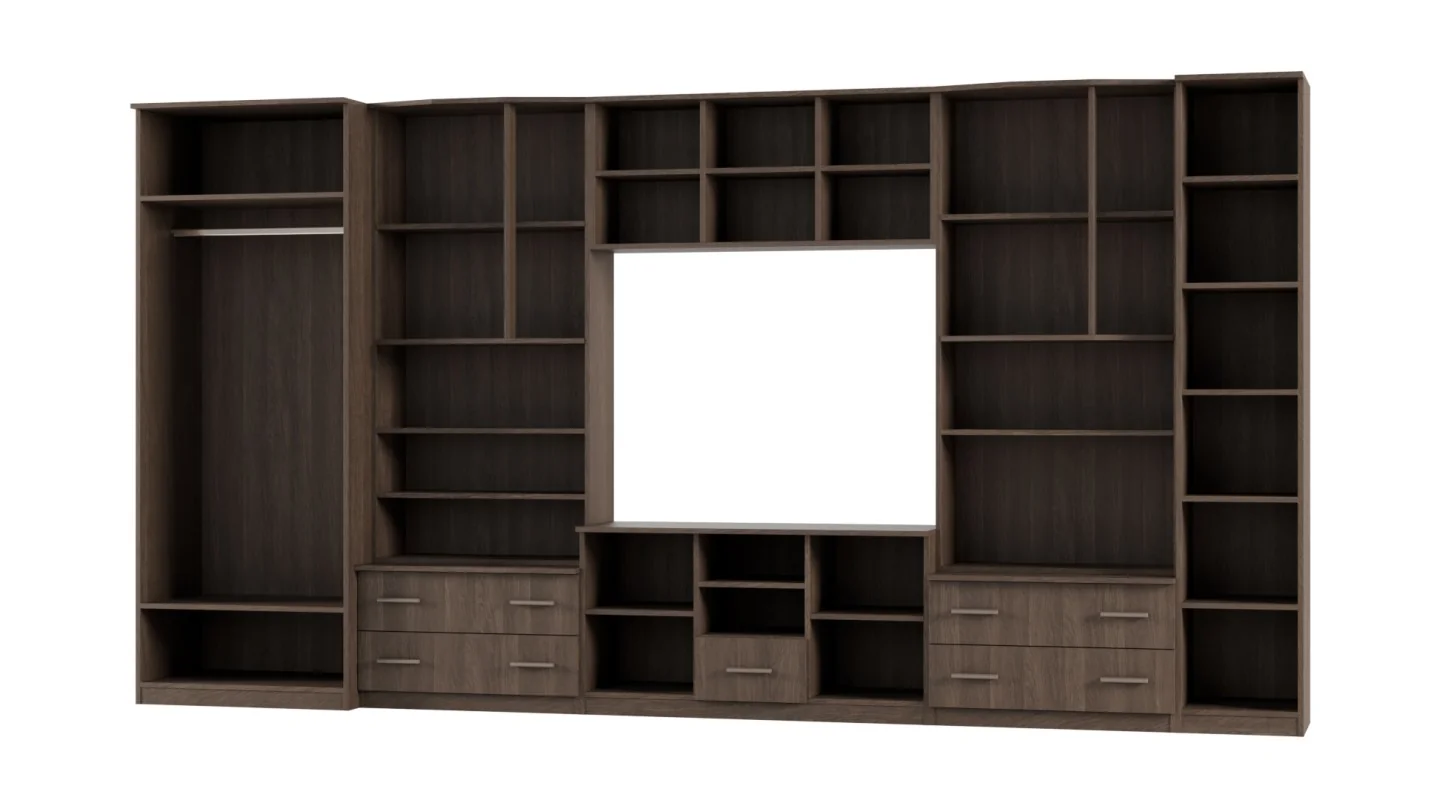Meblościanka TV 400x210 cm z szafami Dąb Dunin - Oxford