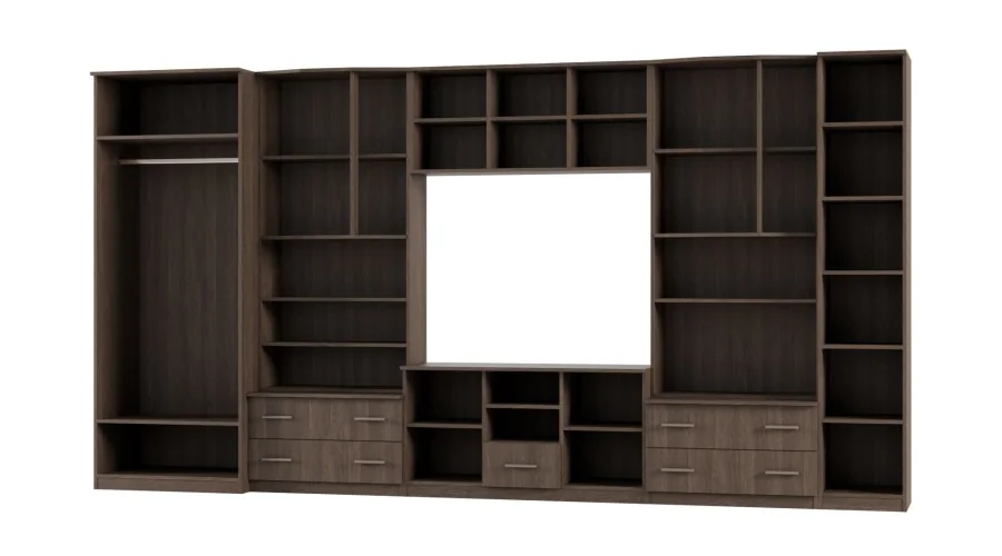 Meblościanka TV 400x210 cm z szafami Dąb Dunin - Oxford