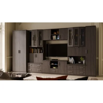 Meblościanka TV 400x210 cm z szafami Dąb Dunin - Oxford