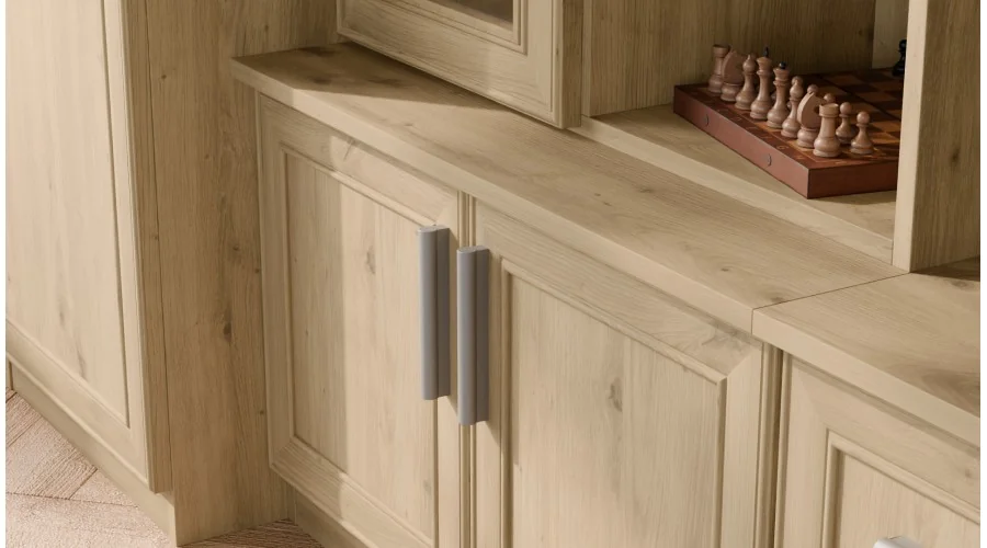 Meblościanka TV 400x210 cm z witrynami Dąb Artisan - Windsor