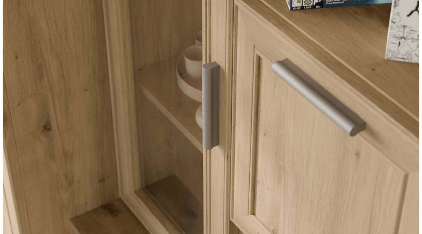 Meblościanka TV 400x210 cm z witrynami Dąb Artisan - Windsor