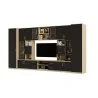 Meblościanka TV 400x210 cm z witrynami Dąb Olejowany / Czarny Onyx - Windsor