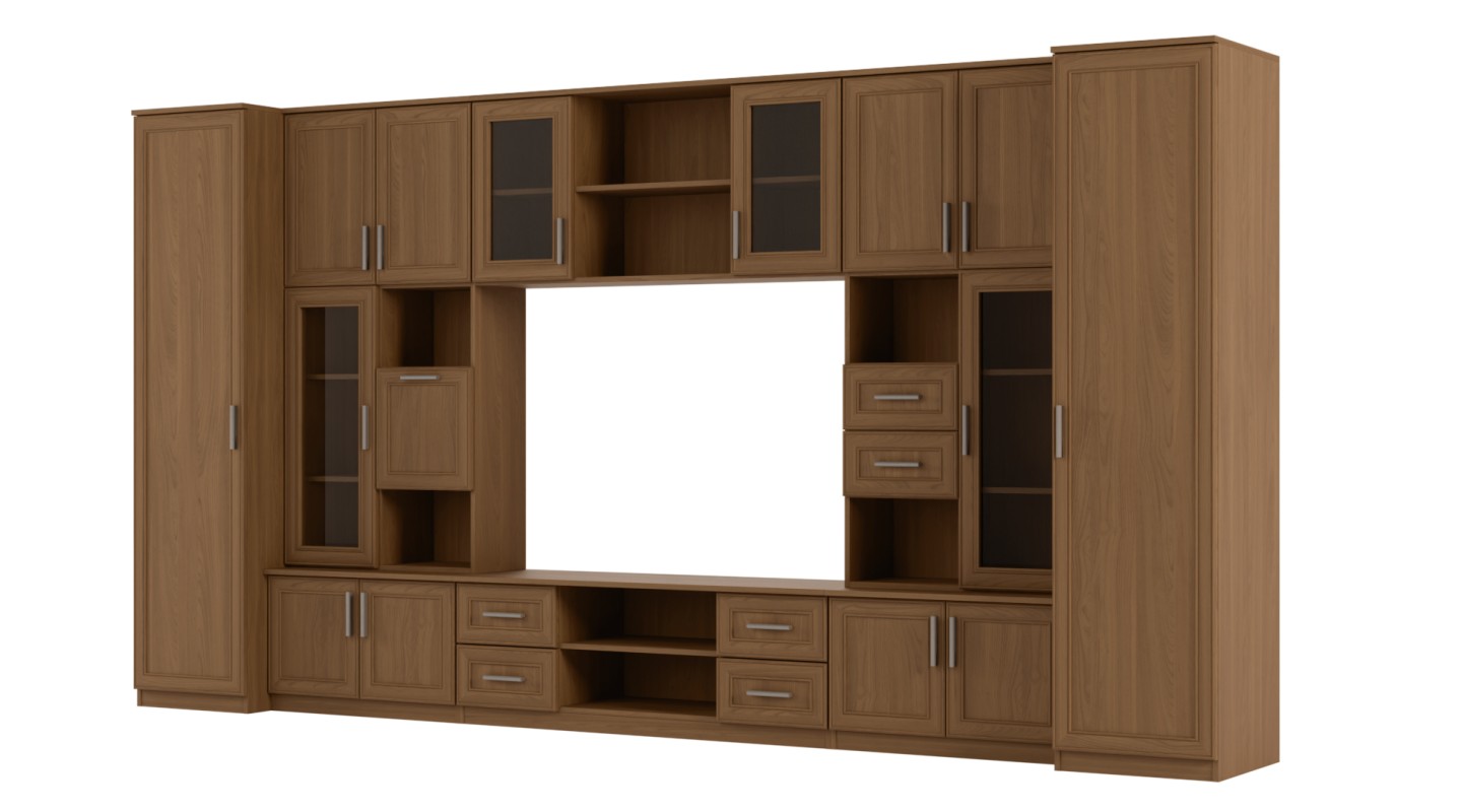 Meblościanka TV 400x210 cm z witrynami Wiśnia Porto - Windsor