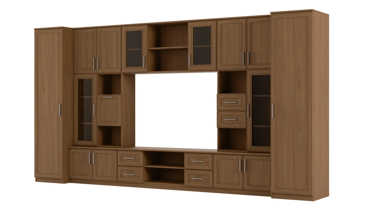 Meblościanka TV 400x210 cm z witrynami Wiśnia Porto - Windsor