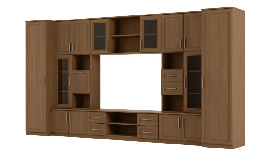 Meblościanka TV 400x210 cm z witrynami Wiśnia Porto - Windsor