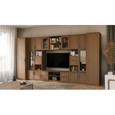 Meblościanka TV 400x210 cm z witrynami Wiśnia Porto - Windsor