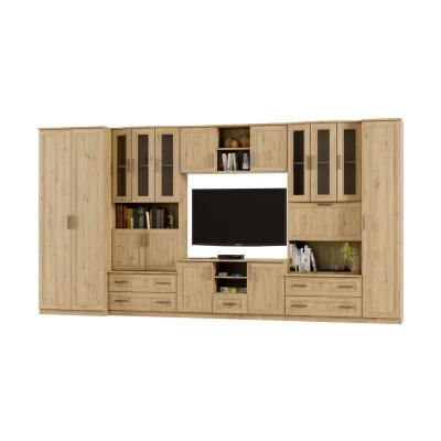 Meblościanka TV 400x210 cm z szafami Dąb Artisan - Oxford