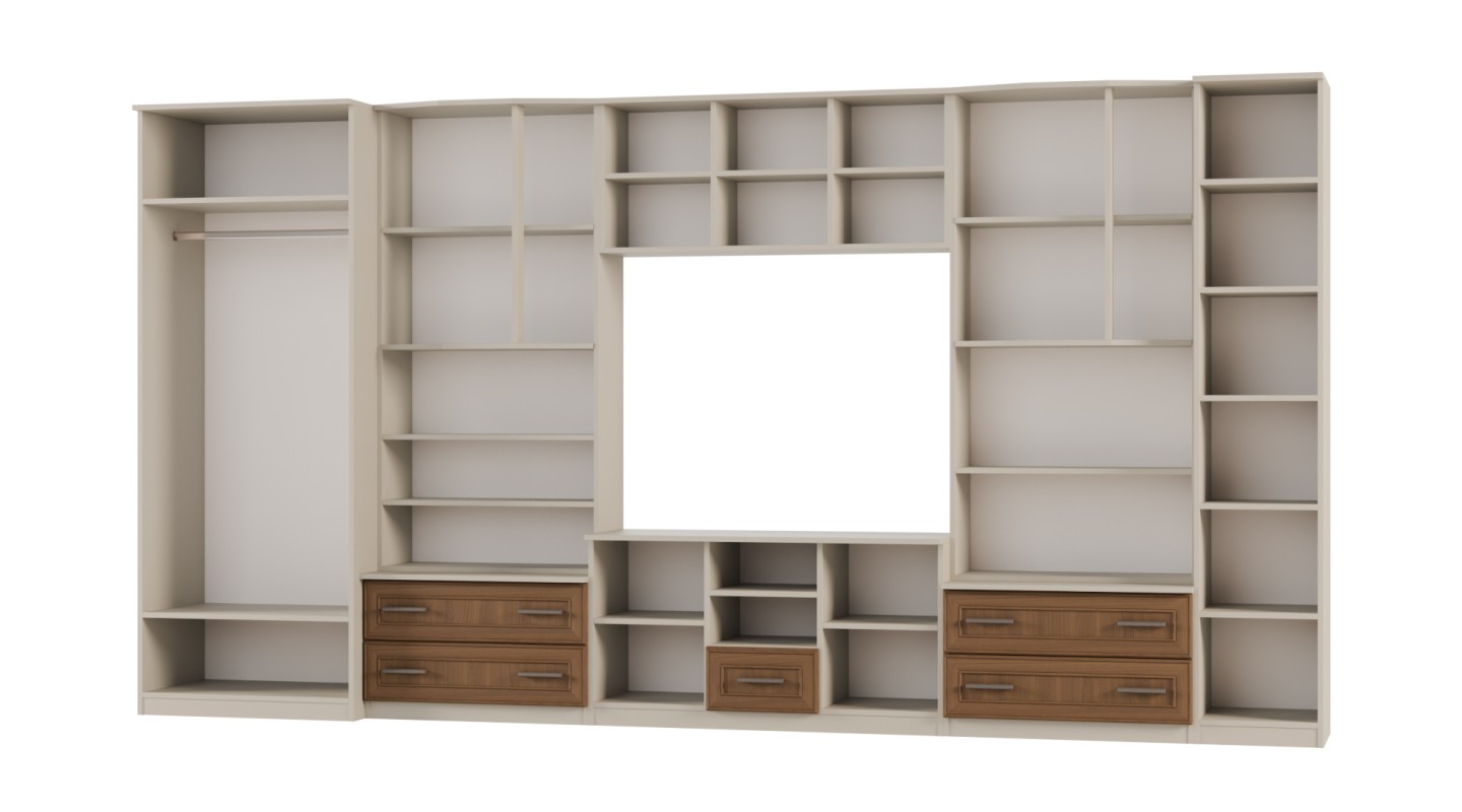 Meblościanka TV 400x210 cm z szafami Kaszmirowy Beż / Wiśnia Porto - Oxford Meblościanka TV 400x210 cm z szafami Kaszmirowy Beż / Wiśnia Porto - Oxford