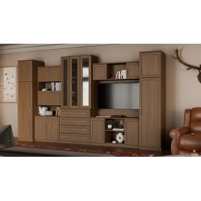 Meblościanka TV 400x225 cm z witryną Wiśnia Porto - Cambridge