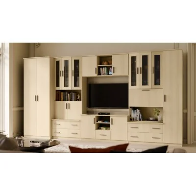 Meblościanka TV 400x210 cm z szafami Dąb Lindberg - Oxford