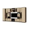 Meblościanka TV 400x210 cm z witrynami Sonoma Ciemna / Sonoma Jasna - Windsor