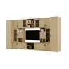 Meblościanka TV 400x210 cm z witrynami Dąb Carpenter Jasny - Windsor