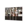 Duży regał na książki 300x209 cm Biel Perłowa / Czarny Onyx – ATLAS