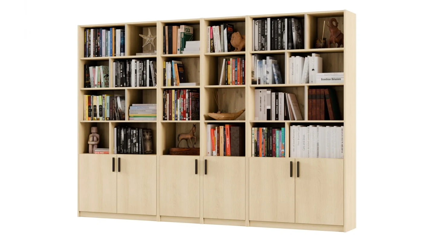 Duży regał na książki 300x209 cm Dąb Lindberg – ATLAS | eMeblast Duży regał na książki 300x209 cm Dąb Lindberg – ATLAS | eMeblast