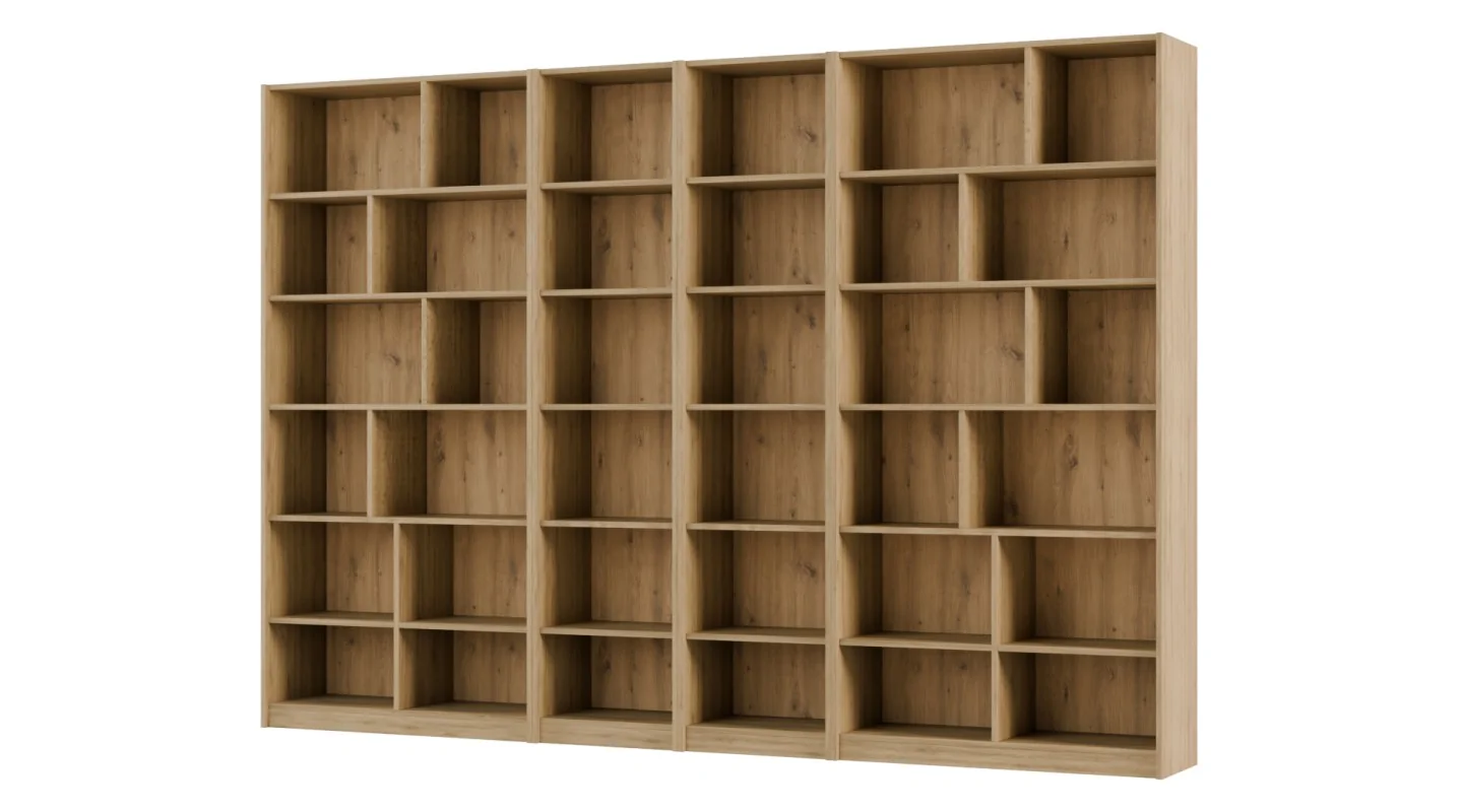 Duży regał na książki 300x209 cm Dąb Tajga – ATLAS | eMeblast