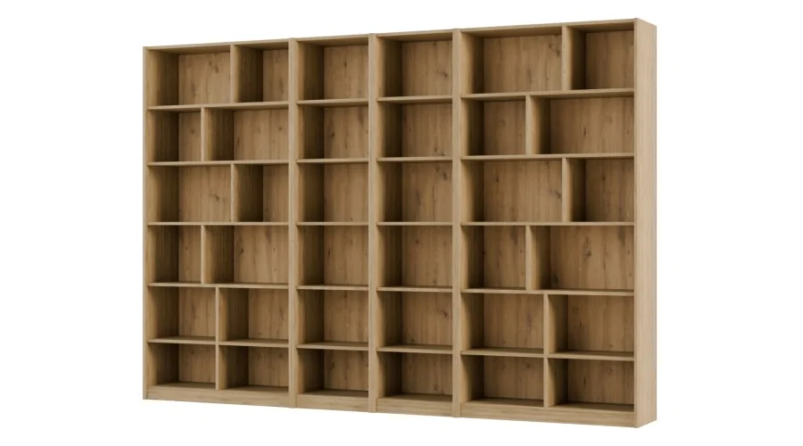 Duży regał na książki 300x209 cm Dąb Tajga – ATLAS | eMeblast