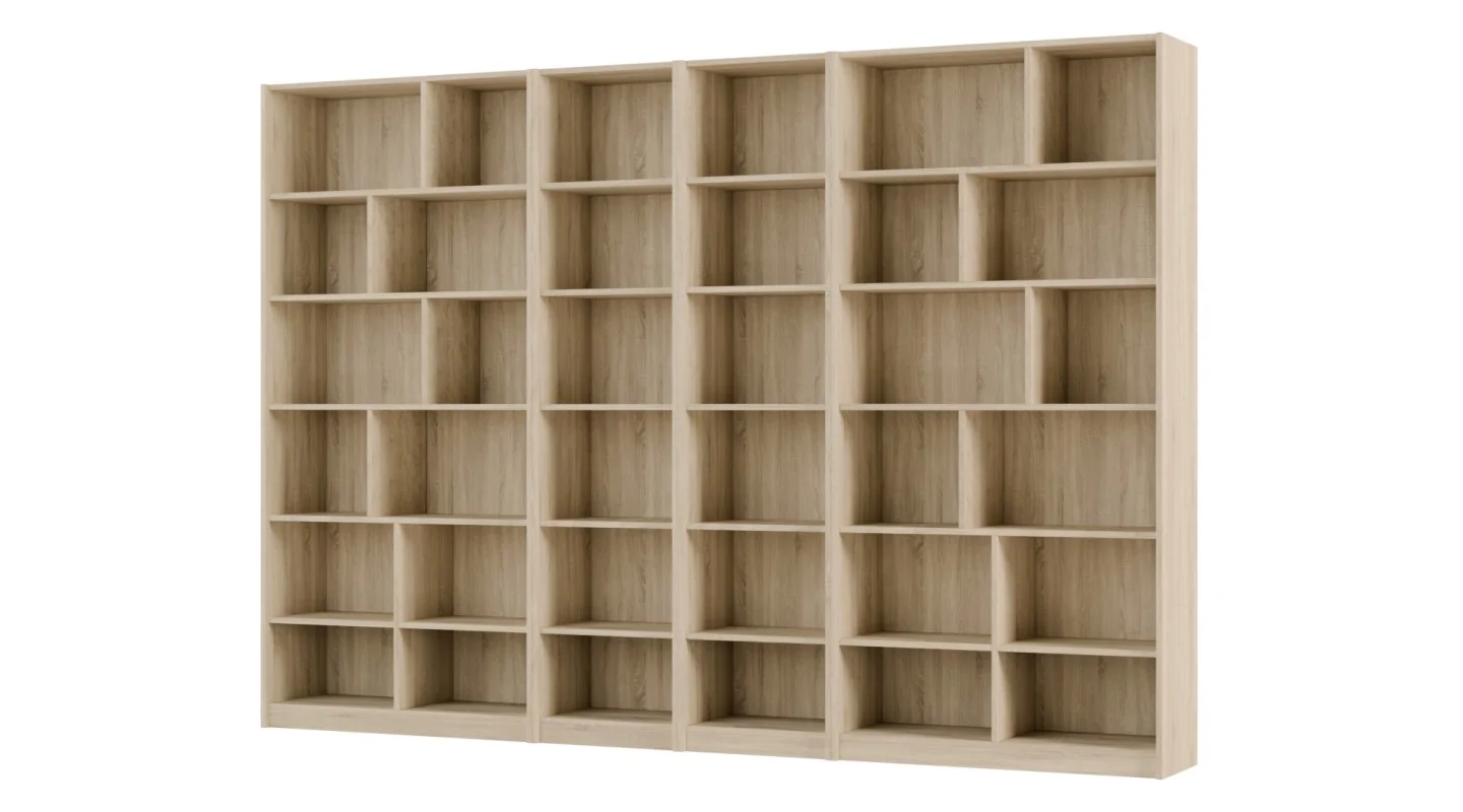 Duży regał na książki 300x209 cm Sonoma Jasna / Sonoma Ciemna – ATLAS | eMeblast
