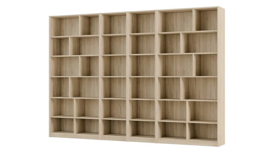 Duży regał na książki 300x209 cm Sonoma Jasna / Sonoma Ciemna – ATLAS | eMeblast