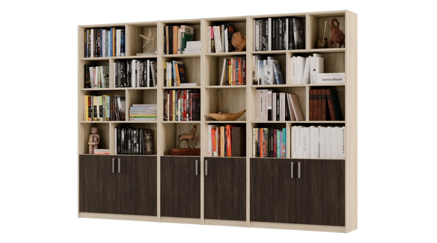 Duży regał na książki 300x209 cm Sonoma Jasna / Sonoma Ciemna – ATLAS | eMeblast Duży regał na książki 300x209 cm Sonoma Jasna / Sonoma Ciemna – ATLAS | eMeblast