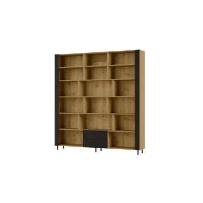 Kompaktowy regał na książki 206x220 cm Dąb Baltic Dune / Czarny Onyx – NOVA | eMeblast Kompaktowy regał na książki 206x220 cm Dąb Baltic Dune / Czarny Onyx – NOVA | eMeblast
