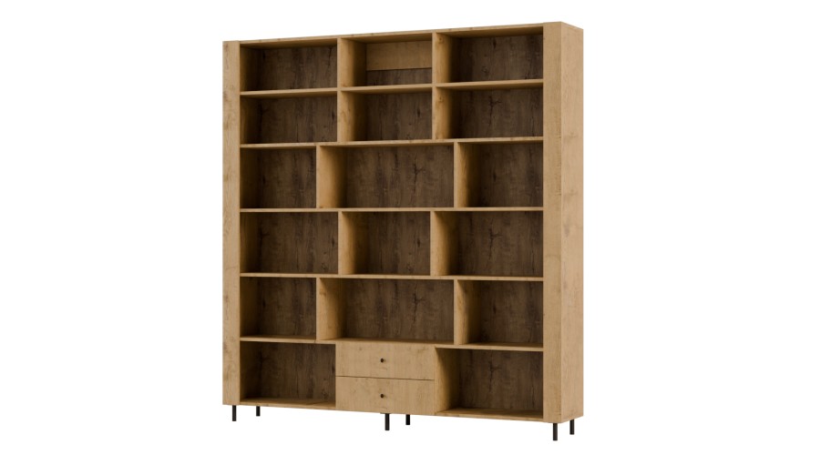 Kompaktowy regał na książki 206x220 cm Dąb Lancelot – NOVA | eMeblast