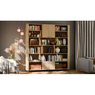 Kompaktowy regał na książki 206x220 cm Dąb Lancelot – NOVA | eMeblast